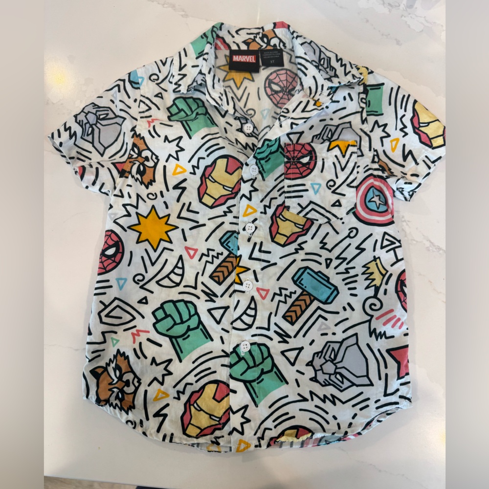 Kids Marvel Colorful Graphic Shirt